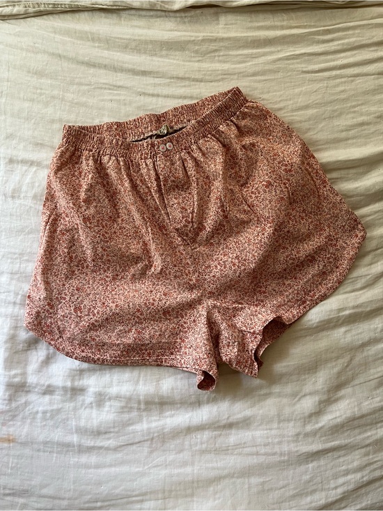 Free People Pants - Free People Women’s Pink Floral Elastic-Waist Boxer Shorts